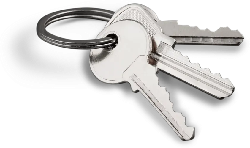 three keys on a keyring